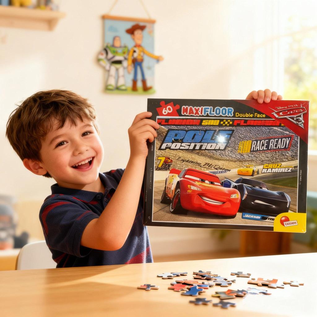 Worldwide Racing Fun - 60 Piece Jigsaw Puzzle - Lightning McQueen and More - Premium Quality - Ideal Gift - Screen-Free Fun - Children Age 4+