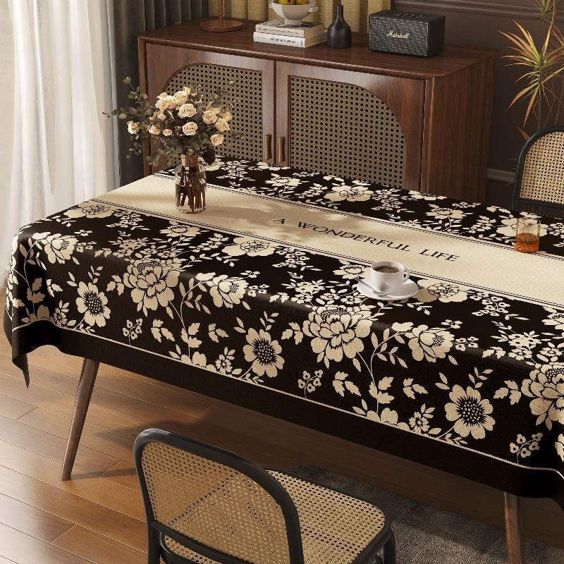 New Chinese Style Tablecloth Dust-proof and Wear-resistant Rectangular Dining Table Cloth Simple and Beautiful Decoration