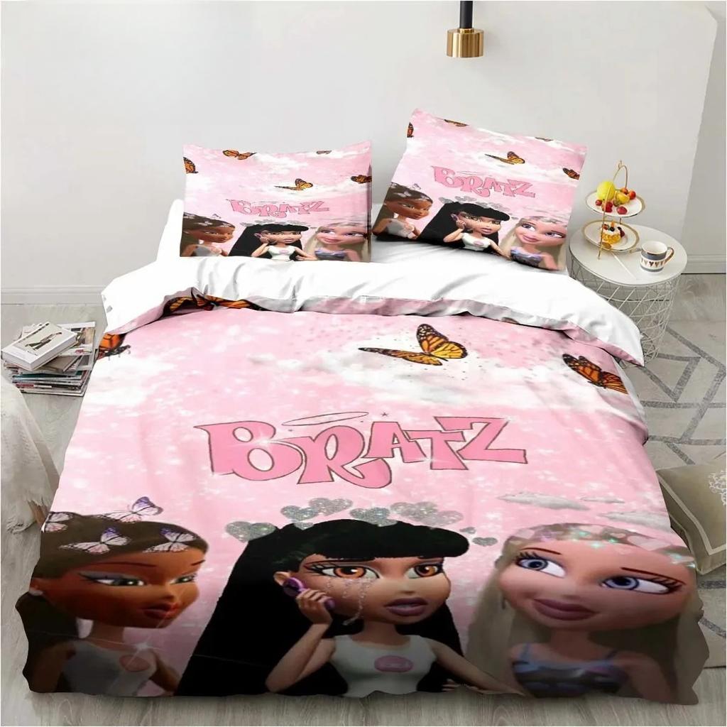 Kreslený B-Bratz 3D Tisk Kawaii Dívčí Ložní Souprava Jednolůžko Twin Full Queen King Size Ložní Souprava Dospělý Dítě Dívky Ložnice Ložní Prádlo Dárek
