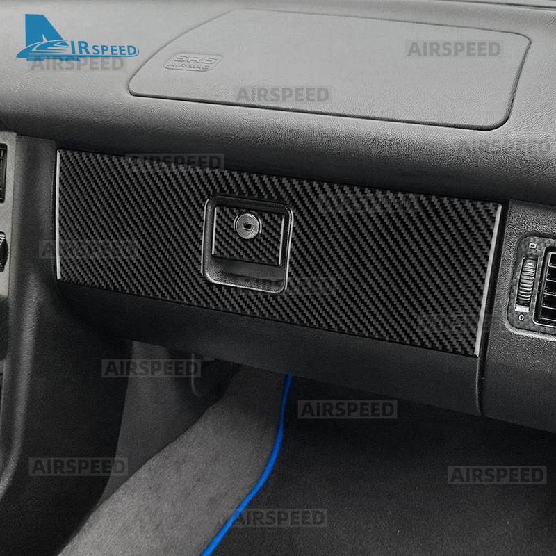 Real Soft Carbon Fiber Trim Sticker For Mercedes Benz SLK R170 1996 1997 1998 1999 2000 2001 2002 2003 Passenger-Side Tool Box