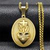 Vintage Christian Sacred Heart of Jesus Cross Necklace for Women/Men Stainless Steel Gold Color Catholic Chain Jewelry NZZ465S02
