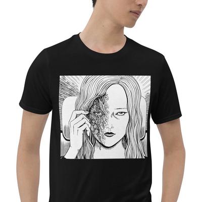 Anime Girl Horror Two Face Creepy Gore Short-Sleeve Unisex T-Shirt Mens Womens Tees Top