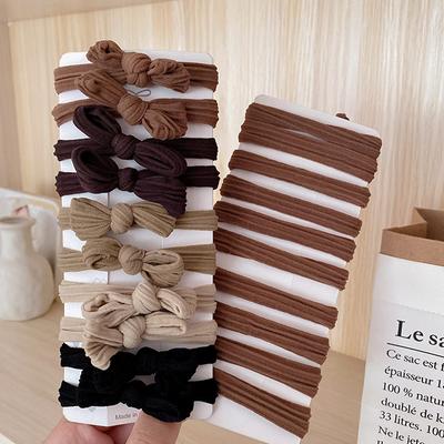 10 stuks/zak Koreaanse Vrouwen Strik Elastische Haarbanden Effen Naadloze Elastiekjes voor Meisjes Haaraccessoires Paardenstaart Haar Elastiek Touw