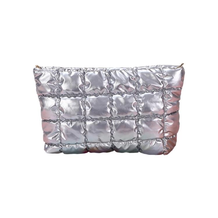 Современная стеганая косметичка многоцелевая портативная сумка для косметики, модные текстурированные поверхности, прочный ПУ