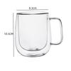 150/250/350 ML glasskopp dobbel veggglass kaffemelk ølkopper med håndtak kald- og varmebestandighet Hjemmekontor Drikkeverktøy