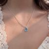 Elegant Blue Oval Pendant Necklace - Trendy Clavicle Chain Choker for Women