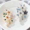 Alloy Rhinestone Peach Branch Brooch Accent Light Luxury Lapel Pin Elegant Versatile Women's Clothing Accessory PD2531