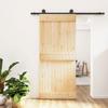 VidaXL Sliding Door and Hardware Kit 90x210 Cm Solid Pine, Interior Door, Interior Barn Door 3203049