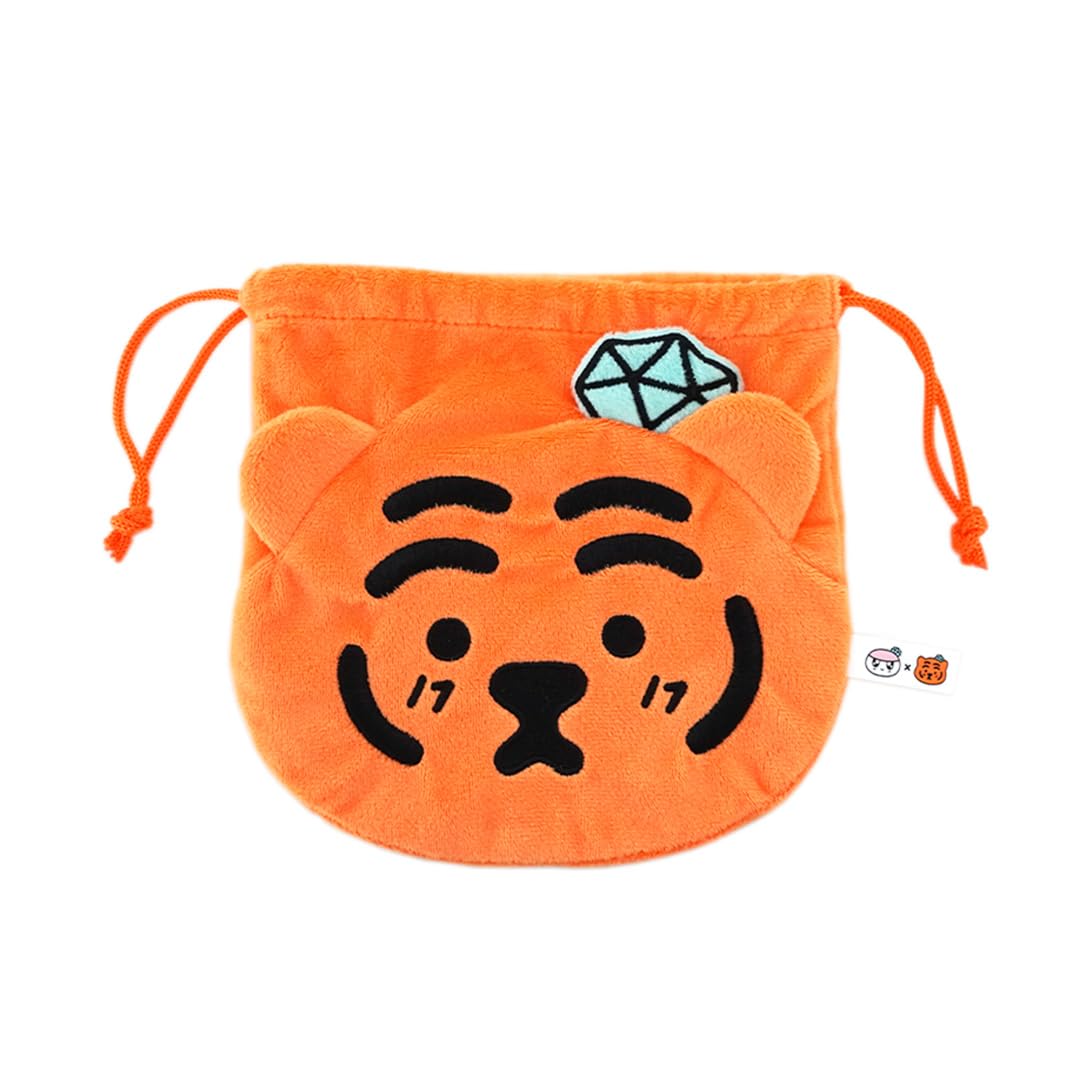 

Solomon Shoji [BONGBONGEE x MUZIK TIGER Face Pouch] Cute Character Bonbonee and Muzik Tiger Drawstring Cosmetic Pouch (MUZIK TIGER)