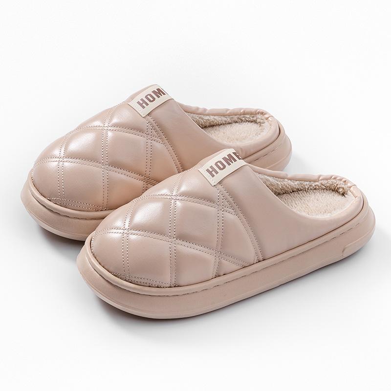 Removable waterproof cotton slippers women's autumn and winter new indoor home warm and non-slip couple outer wear cotton mop men
