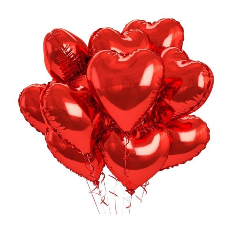 

Transparent Bubble Balloon Set with Red Hook Heart Foil Balloons Valentine s Day Birthday Wedding Party Decoration 10pcs&as show