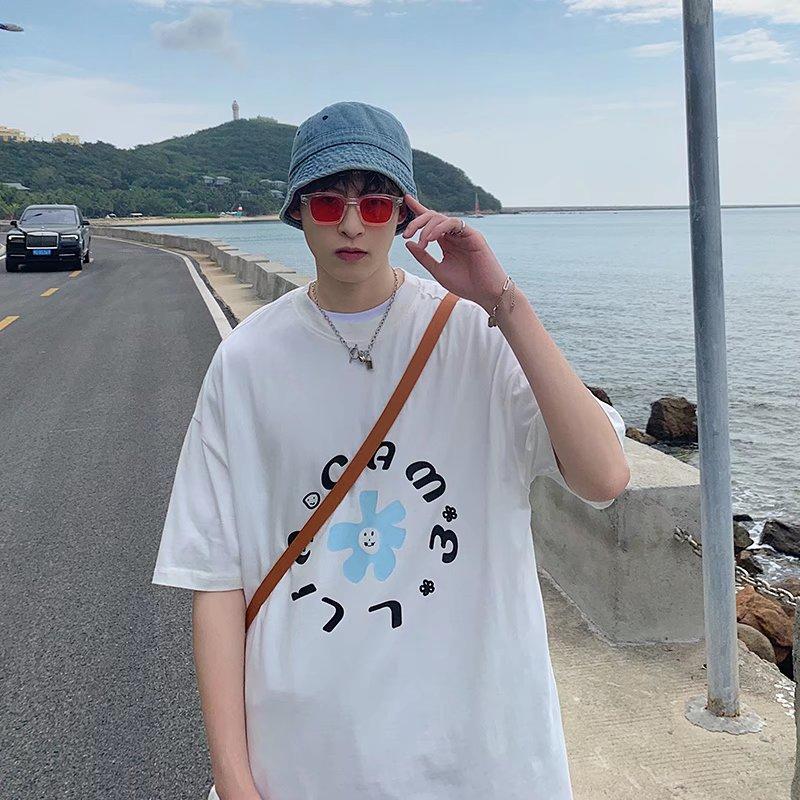 

Футболка с короткими рукавами для мужчин 2024 года, модная, с рукавом пять дюймов, универсальная, повседневная, свободная, студенческая, с короткими рукавами, повседневная, модная, с принтом 4XL белый