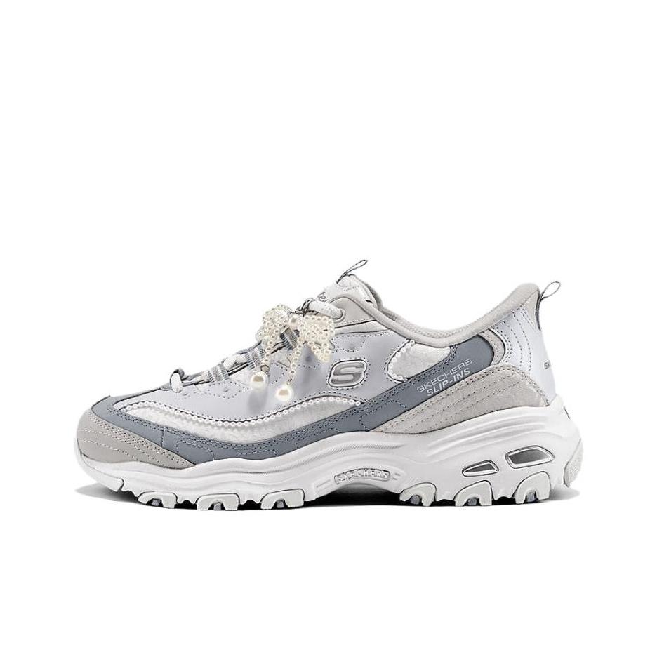 Skechers DLites Simple Fashion Low-Top Dad Shoes Women sneakers Gray 150559-GRY 36