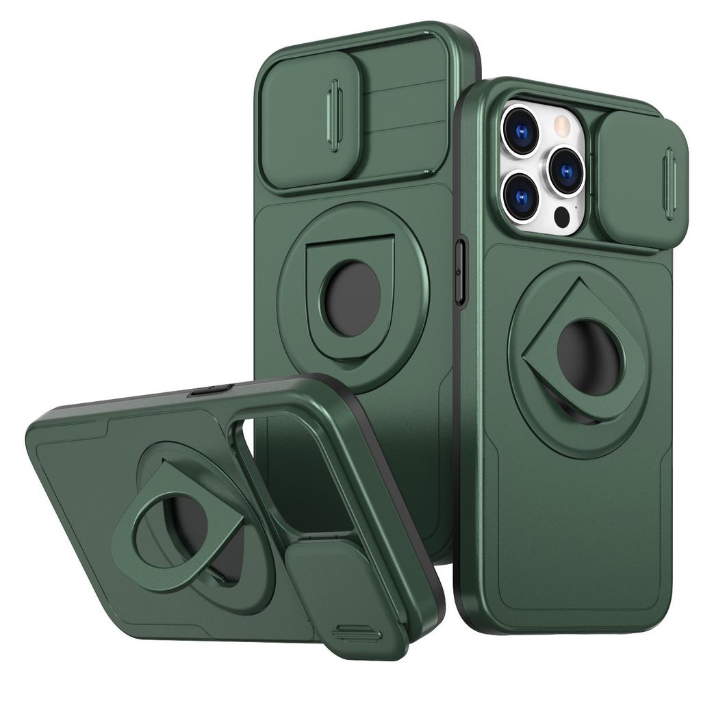 Applicable To IPhone15pro Mobile Phone Case Wireless Magsafe Ring Magnetic Rotating Bracket 13 Protection Case