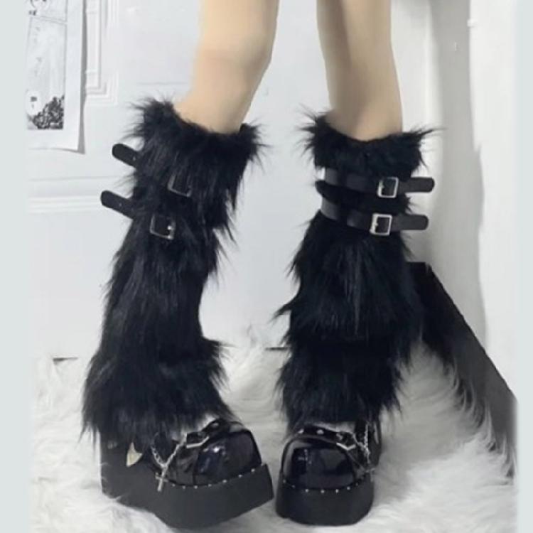 Faux Furs Leg Warmer Winter Warm Furs Boot Cuffs Cover,Party Costumes Shoe Cover