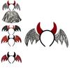 Five Dolls Halloween Bat Headband With Funny Animal Wings And Devil Skirt Costume