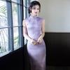Purple Sleeveless National Style New Chinese Long Cheongsam Improved Young 1011 New Women's Premium Summer