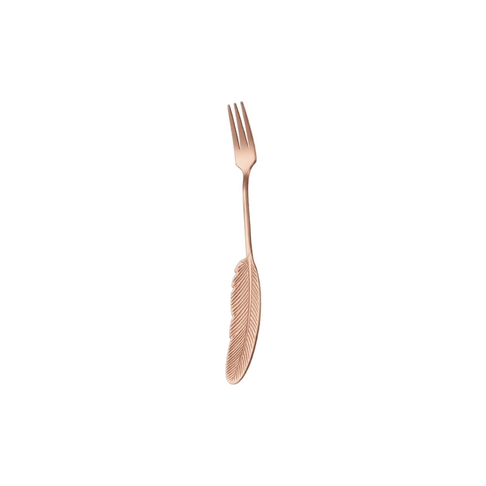 304 Stainless Steel Feather Design Creative Ins Style Hotel Western Dining Fork Durable Cutlery for Restaurant Use one size