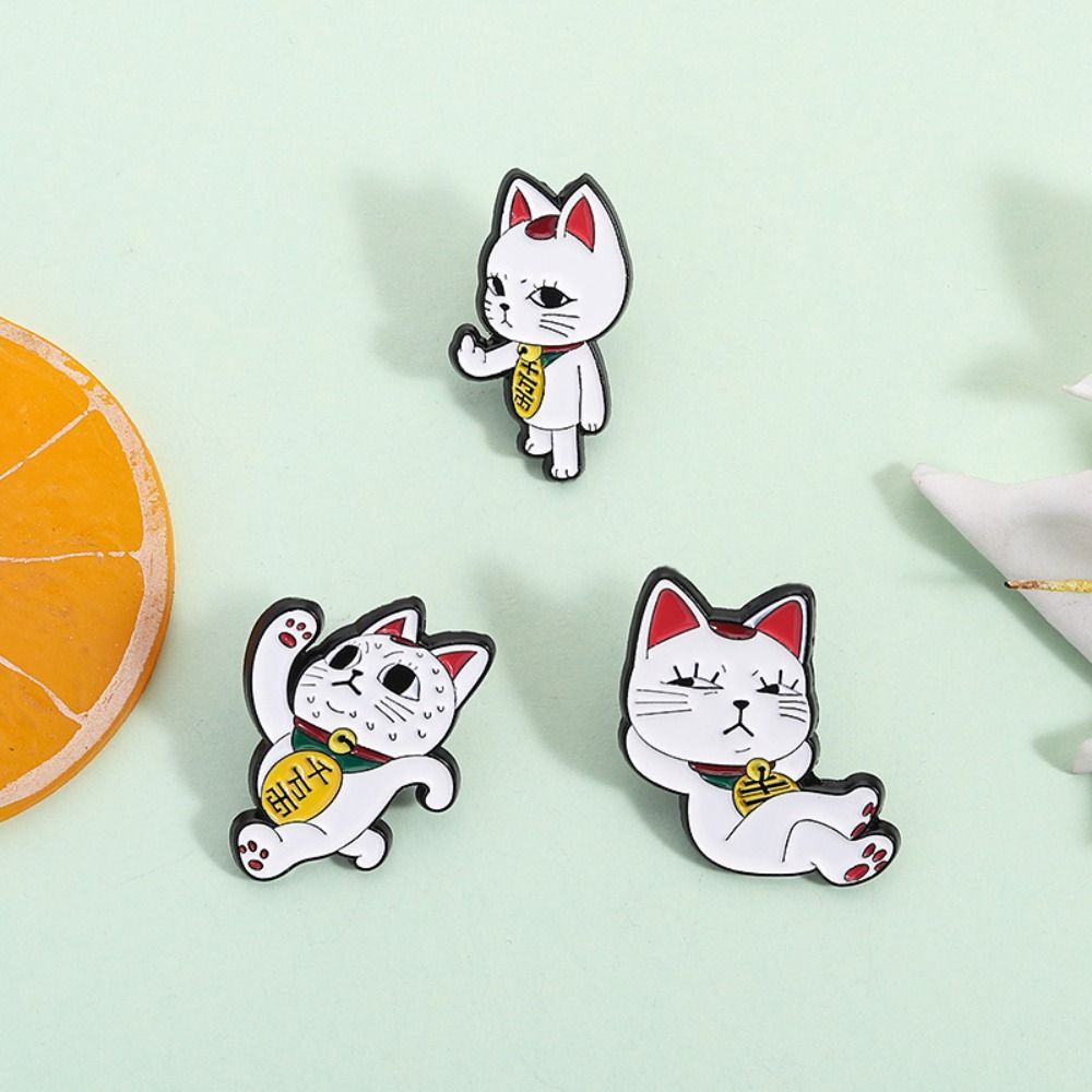 DIY Enamel Pins Turbo Granny Cat Spying Metal Badge New Lapel Pin  Clothes Decoration