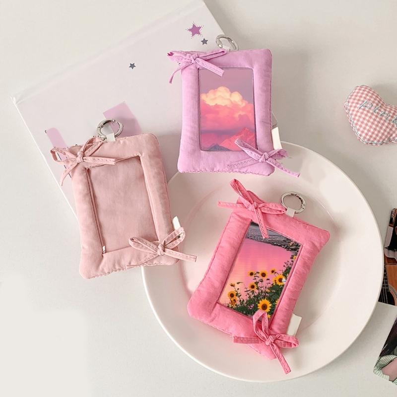 Photocard Holder Korean Popular Photo Card Holder with Keychain ID Cards Holder Pendant Keychain Student Card Sleeves