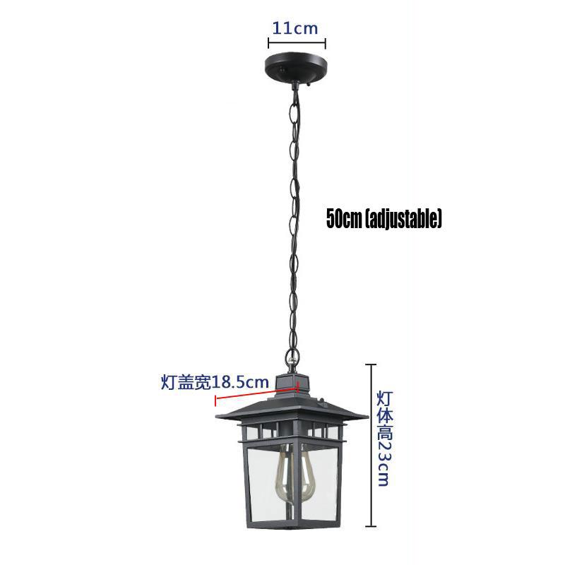 

Наружная водонепроницаемая и устойчивая к ржавчине люстра для двора, коридора, балкона, люстры для сада, павильона, подвесные светильники No E27 bulbs чёрный