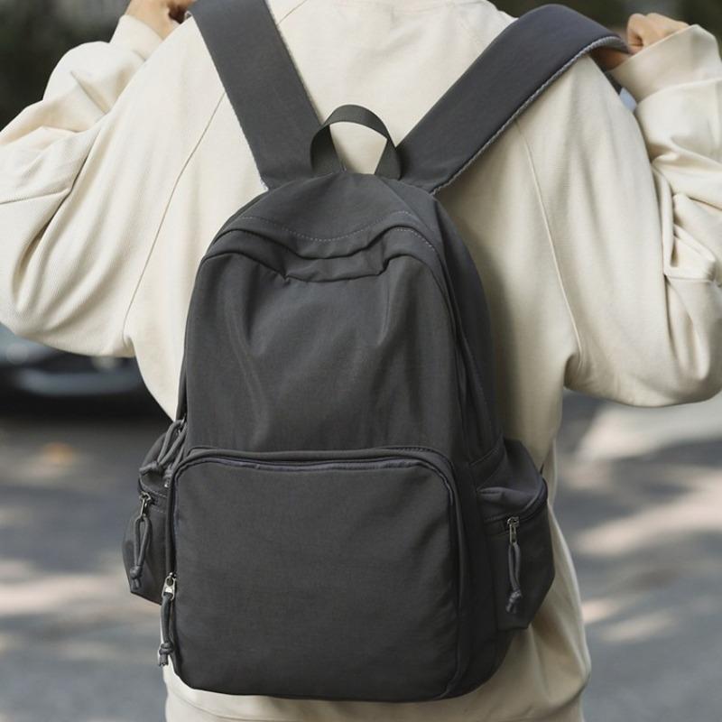 Solid Color Retro Versatile Simple Travel Schoolbag Female College Student Junior High School Student Backpack
