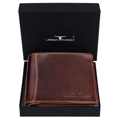 Cartera de piel marrón caramelo Oliver para hombre