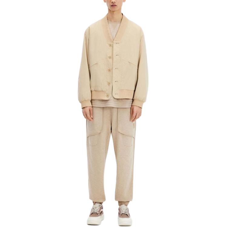 Li Ning X Jackie Chan Collaboration Kung Fu Series Drawstring Loose Knit Sports Pants Men Pants Fragrant-Apricot AKLU225-2
