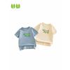27Kids Summer Children's Clothing Short-Sleeve T-Shirt for Boys, Round Neck Half-Sleeve Top for Baby Boys, Crocodile Design
