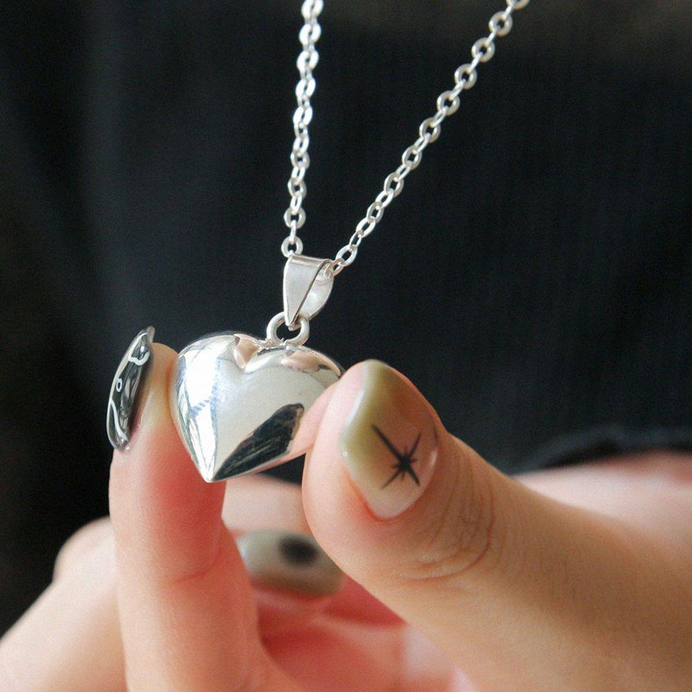 J.Lauren Heart Pendant Chain Long Silver Necklace N01125