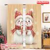 2pcs 2D Flat Printing Merry Christmas Popular Curtains Cute Snowman Christmas Gifts_a Polyester Without Electricity Birthday