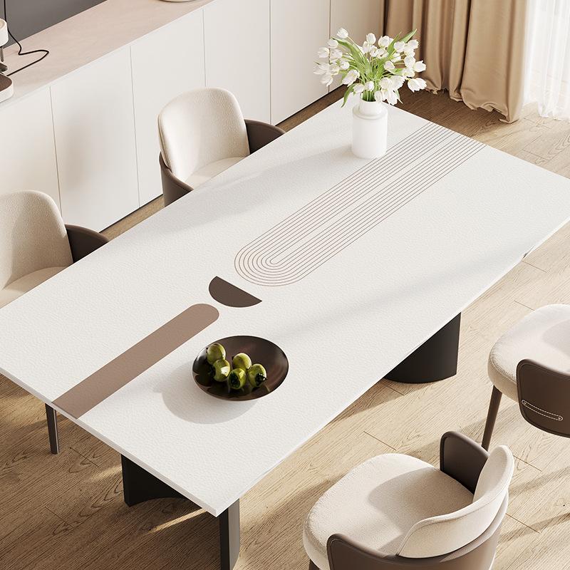 Dining Table Mat Oil-Proof And Waterproof Coffee Table Tablecloth Table Mat Light Luxury Advanced Sense Leave-In Tablecloth Desktop Pvc Protective Mat