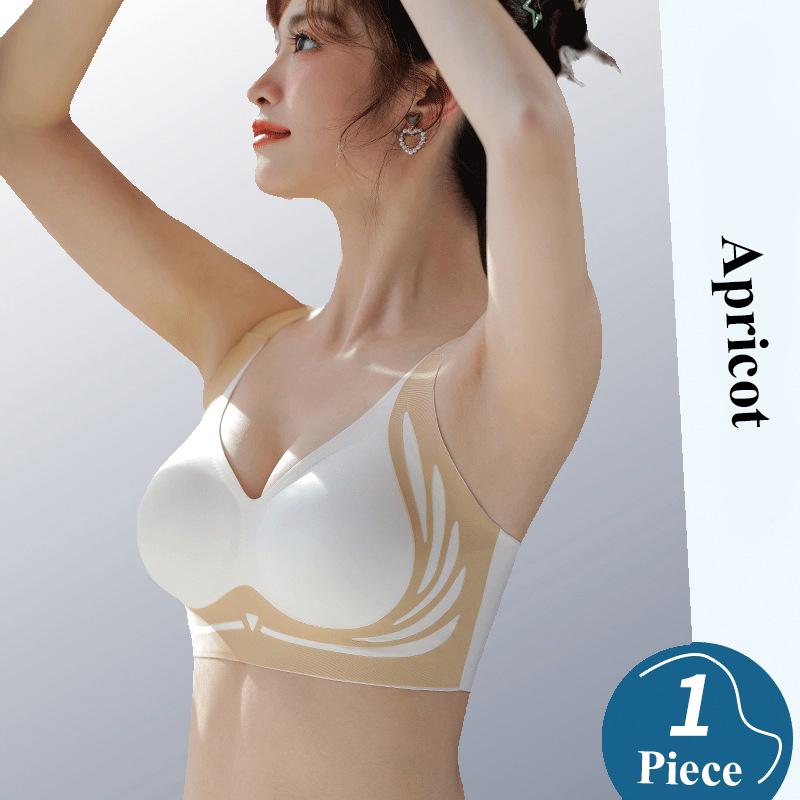 Seamless Push-up Fixed Cup Bra Women V Neck Anti-Sagging Support Bralette Sexy No Steel Comfortable Underwear Ladies Sports Bras