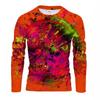 Fashion Color Rich Graffiti 3D Printing Men's Long Sleeve Trend Creative T-Shirt Casual Loose O Neck Quality