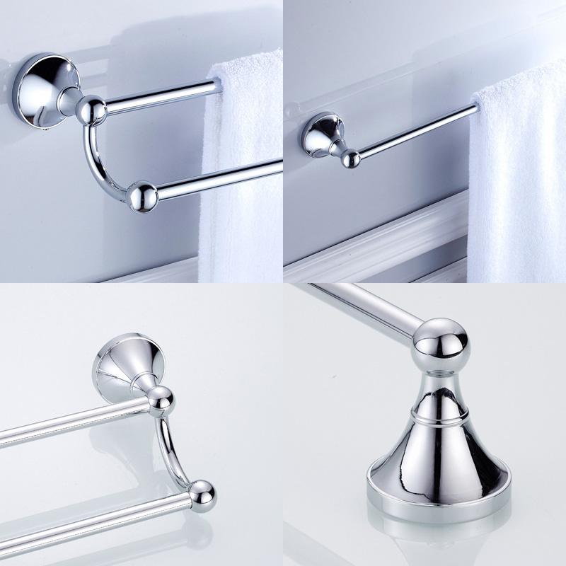 Verchromter wandmontierter Handtuchhalter Badezimmerzubehör Anhängerset Papierhandtuchhalter Kleiderhaken Toilettenbürste ELA68C