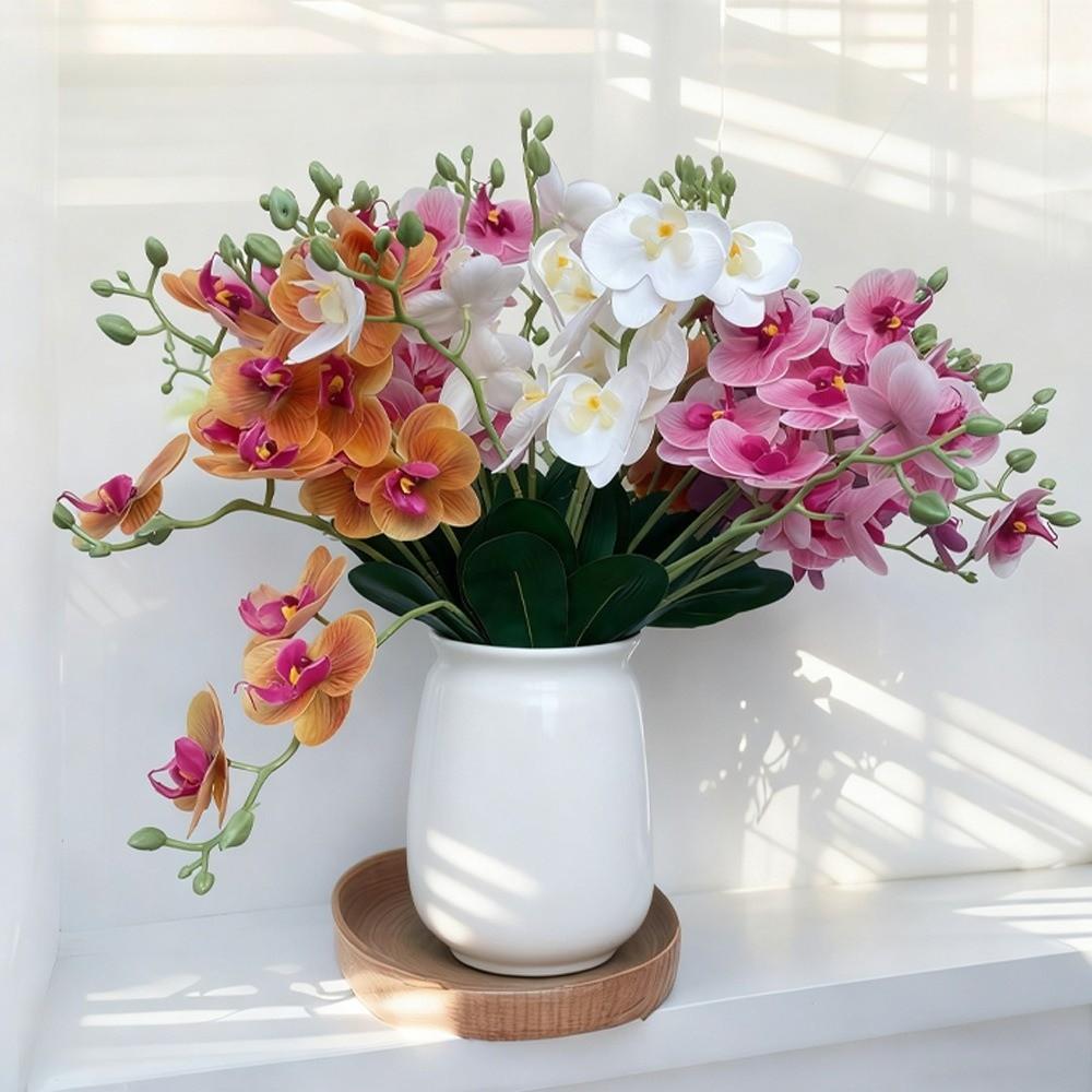15 Heads Artificial Phalaenopsis Bouquet Photography Props Wedding Fake Flower  Wedding Decoration