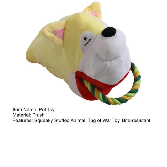 Plush Interactive Dog Toy Squeaky Stuffed Animal Puppy Chew Toy Dog Tug of War Toy for Large Small Dogs Training Teeth Cleaning