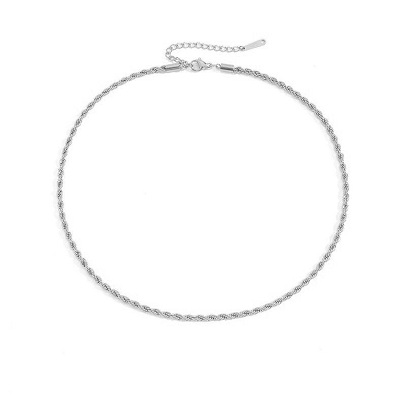 St. Delan Unisex Titanium Steel Gold-Plated Twist Chain Necklace - Fade-Resistant, European & American Style Luxury Clavicle Chain.