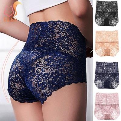 Women Panties  Lace Panties Mesh Floral Lingerie Female Seamless Briefs Underpants Sexy Plus Size