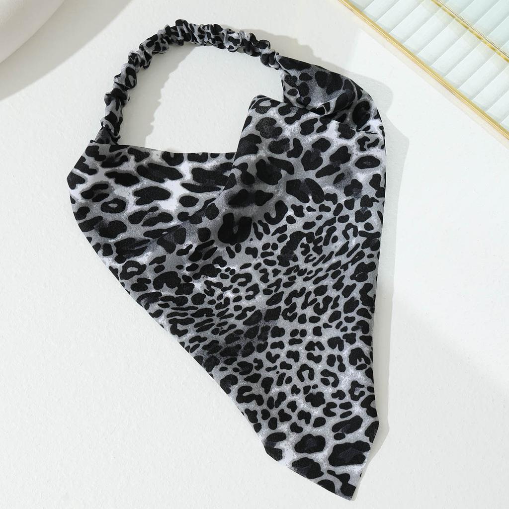 Triangular Elastic Headband, Beach Sunscreen Headscarf, Fashionable Versatile Leopard Print Triangular Headgear