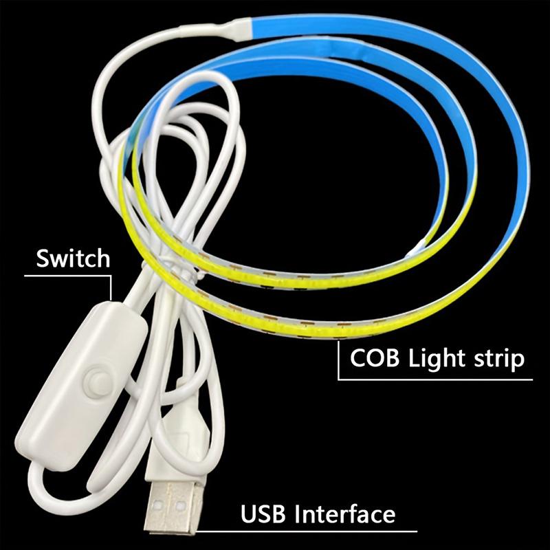 Xiaomi 5V USB ON/OFF COB Strip 320Leds White/ Warm White Light for Home Decor Cabinet Lamp Flexible Ribbon Rope LED Light