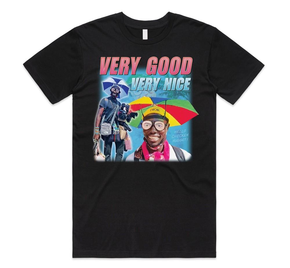

Very Good Very Nice Homage T-shirt Tee Funny Hello Chicken Umbrella Hat 2XL