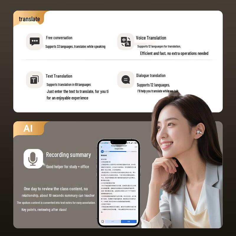 Aigo GS10 True Bone Conduction Ear Clip Bluetooth Headset