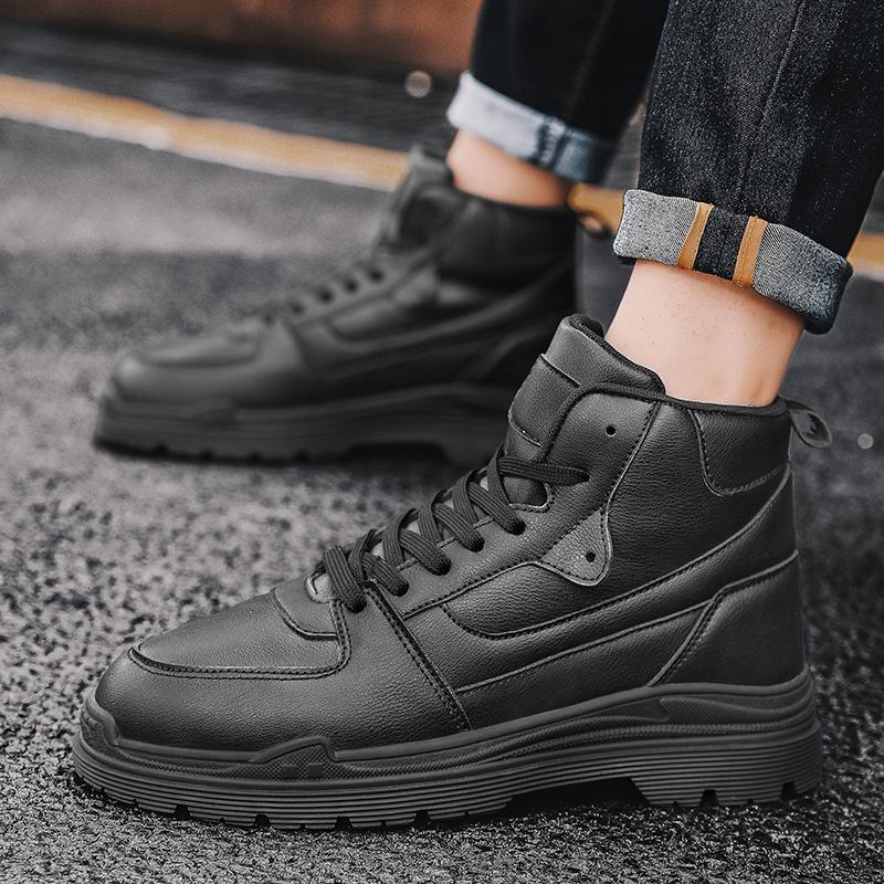 Martin Boots Men's Heightened Bag Head Retro Tooling Locomotive Boots Rhubarb Boots High Top British Style Big Head Shoes