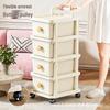 Mobile Multi-Layer Snack & Toy Storage Cabinet with Drawers for Living Room