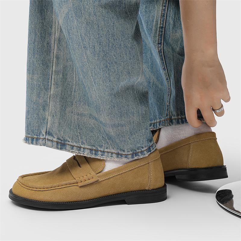 Fashion Cow Suede Leather Men Classic British Style Loafers Moccasins Mens Light Comfortable Walking Flats Luxury Men's Casual Shoes