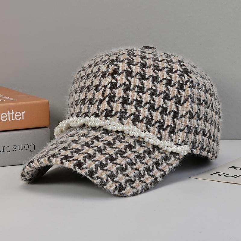 

Plaid Of String Pearls Baseball Cap Travel Peaked Caps Outdoor Protection Sun коричневий