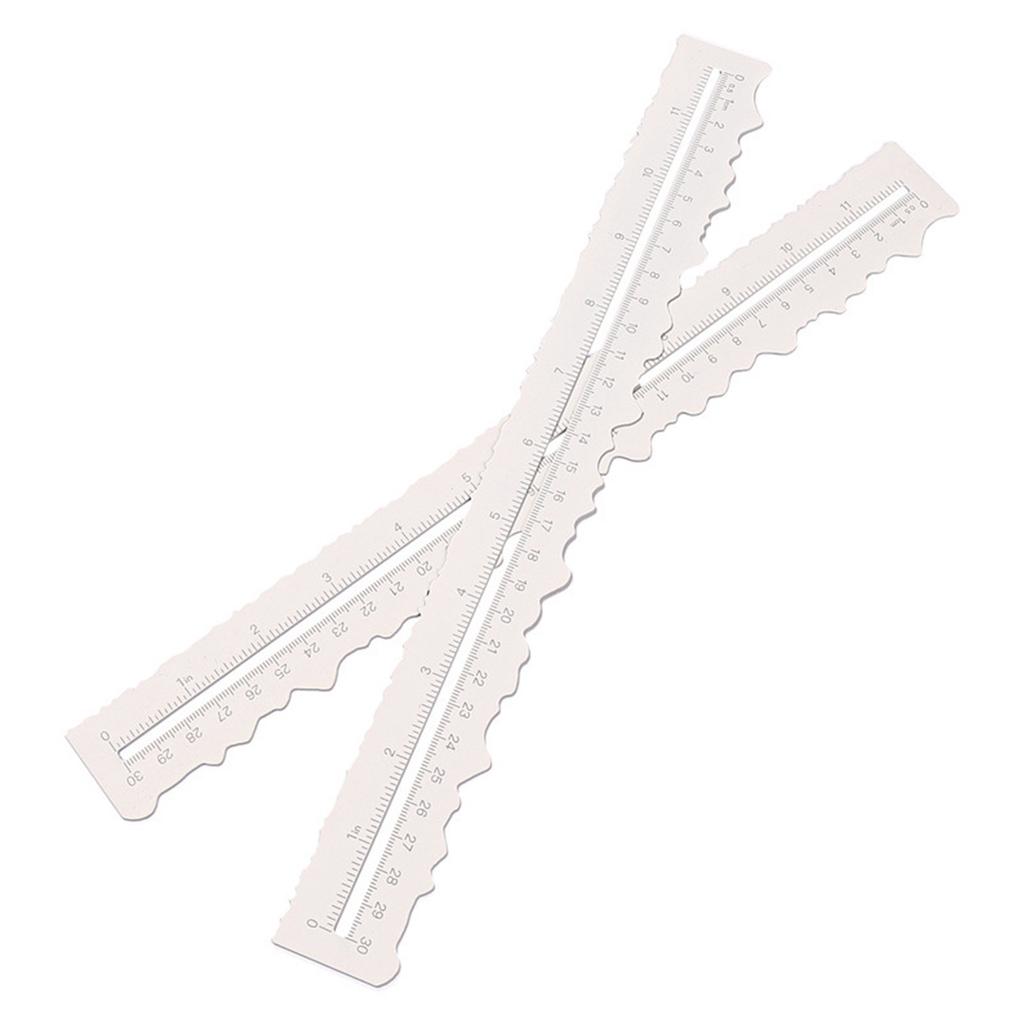 Metal Paper Tearing Ruler Craft Ruler Wavy Line Jagged Irregular Edges Ruler 12Inch Measuring Tool for Cutting Paper