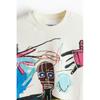 H M Relaxed FiT CoTTon T sHirT creaM basquiaT