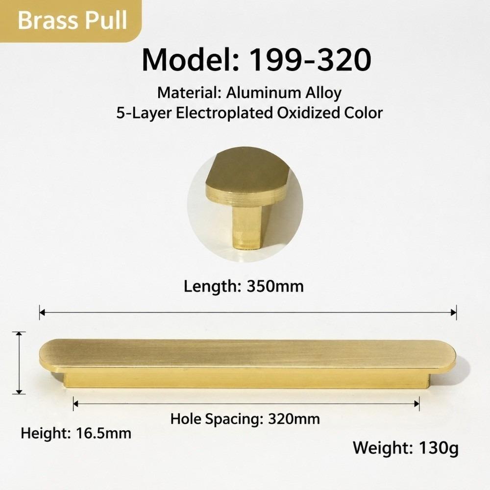 Aluminum Alloy Door Handles Gold Brushed Drawer Knobs Modern Cabinet Pulls Furniture Hardware